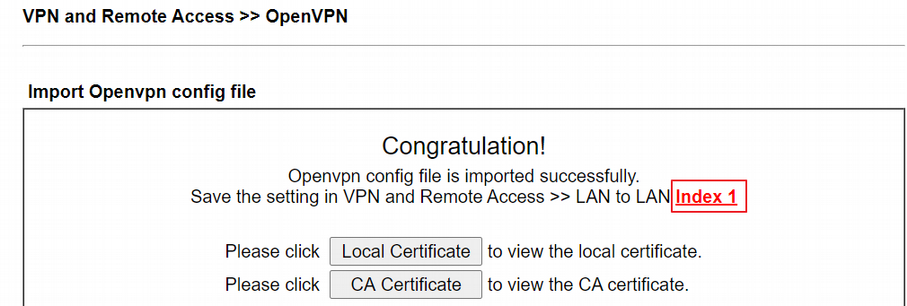 the config was imported successfully